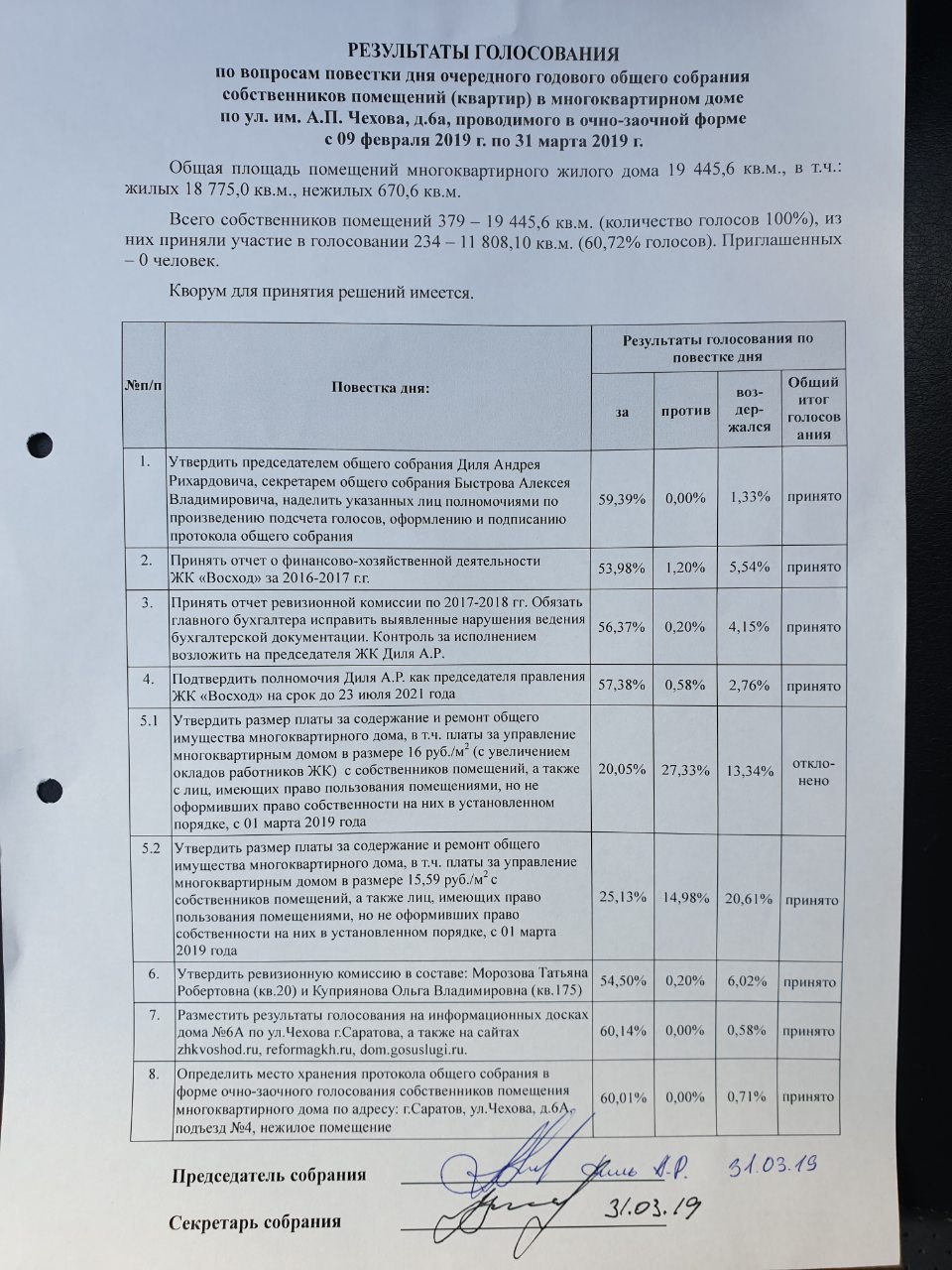 Образец очно заочного протокола общего собрания собственников помещений